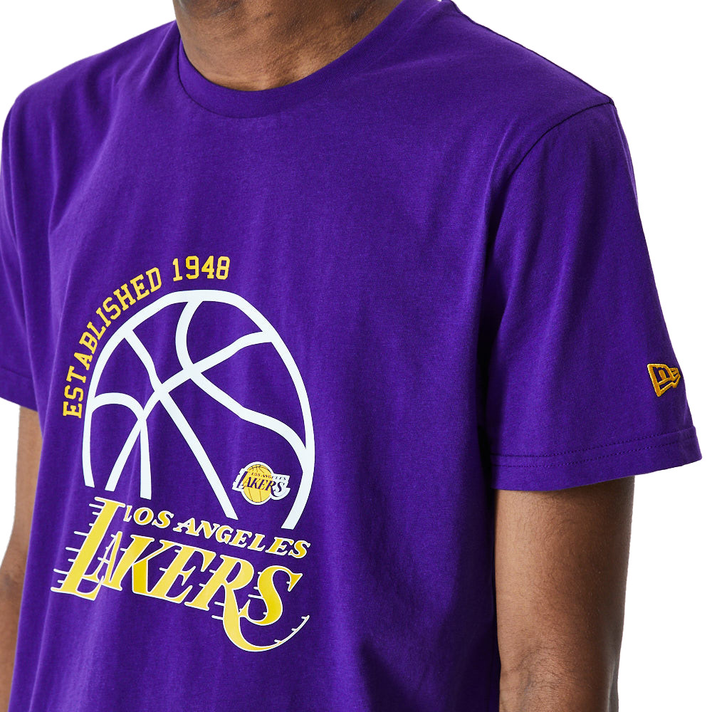 New Era NBA L. A Lakers Basketball Graphic TShirt (Purple)