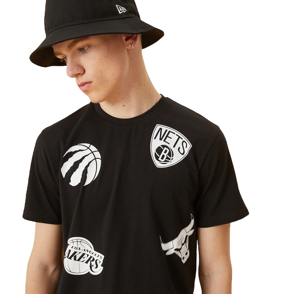 New Era NBA Multi Team Logo T-Shirt Black