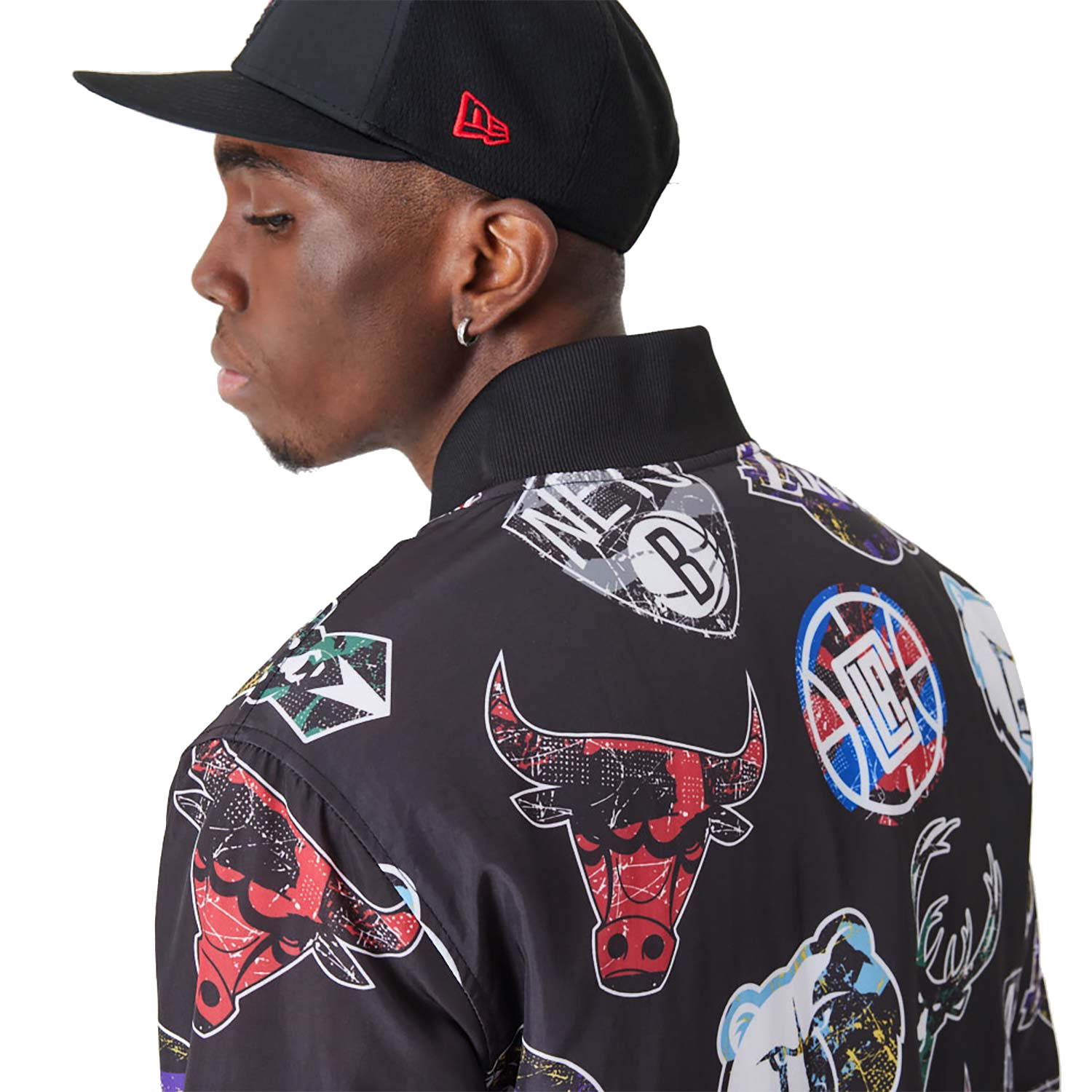 New era NBA Team Wordmark Bomber Jacket Black