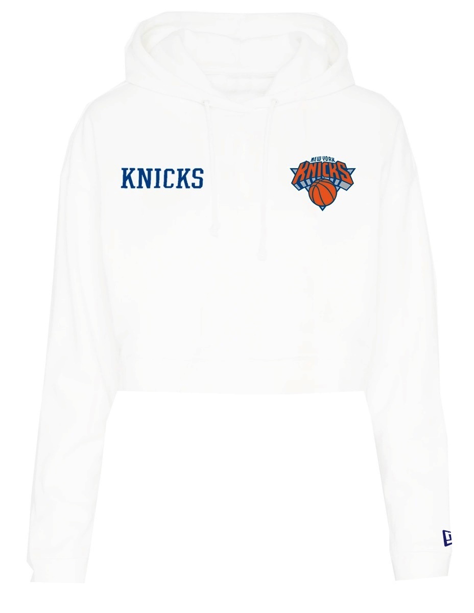 New Era NBA Womens New York Knicks Team Logo Crop Hoodie
