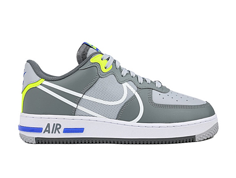 grey nike air force 1 react