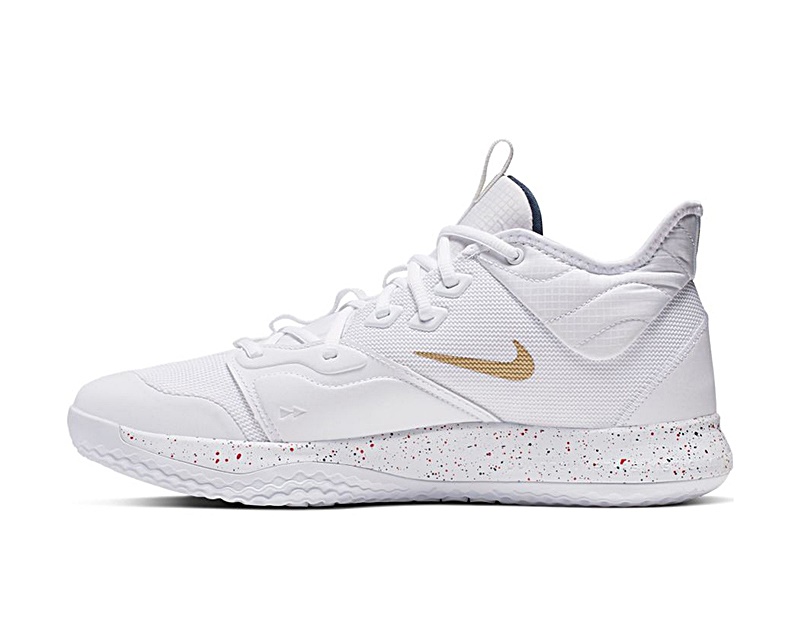 nike pg 3 white and gold