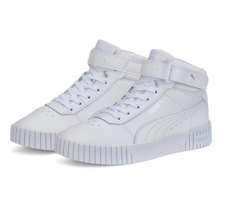 PUMA Carina L, Zapatillas Mujer, Blanco White/White/Silver, 39 EU