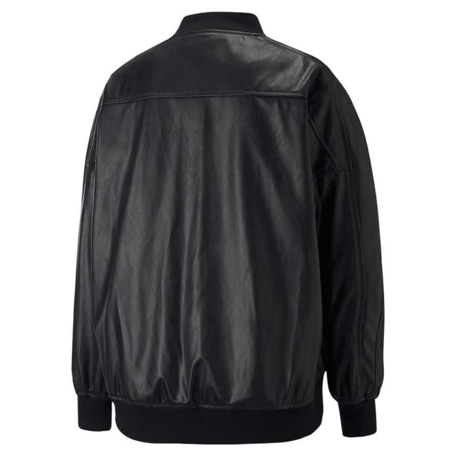 Puma T7 Oversized Leather Bomber (black)