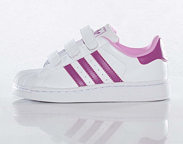 Integral Mujer joven Pisoteando Adidas Superstar CF C (28-35/blanco/burdeos)