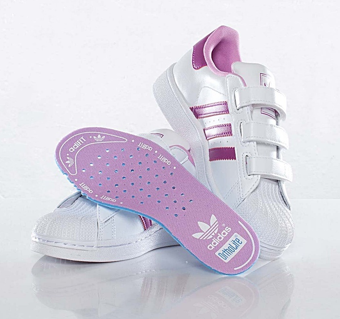 Integral Mujer joven Pisoteando Adidas Superstar CF C (28-35/blanco/burdeos)