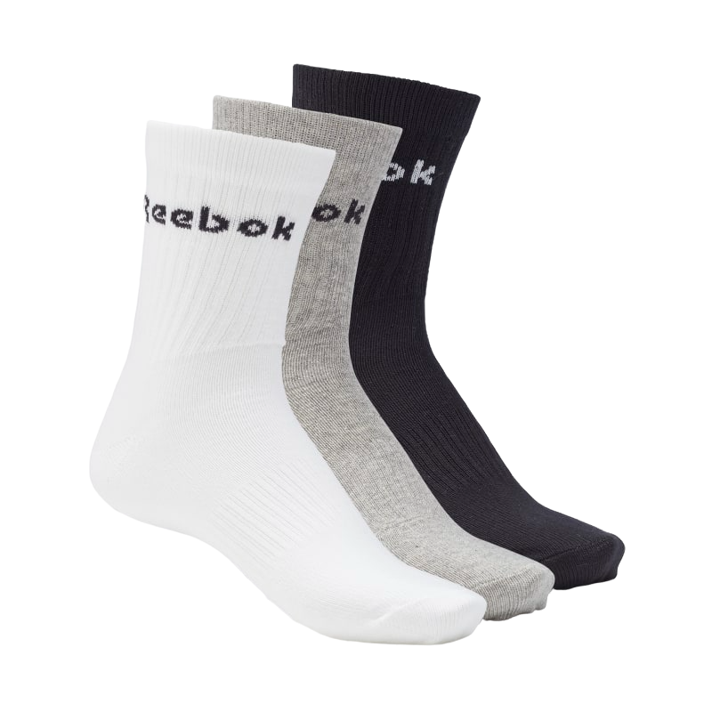 Ejército carrete velocidad Reebok Active Core Crew Socks 3 Pairs (grey/black/white)