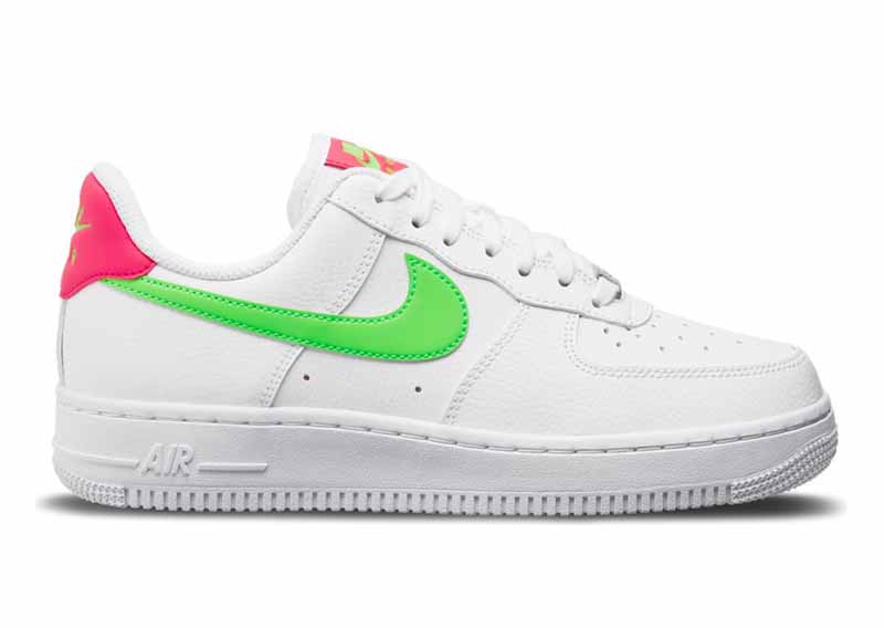 white nike air force with green tick